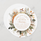 Whimsischer Herbst Floral Bouquet Brautparty Einladung (Vorne/Hinten)