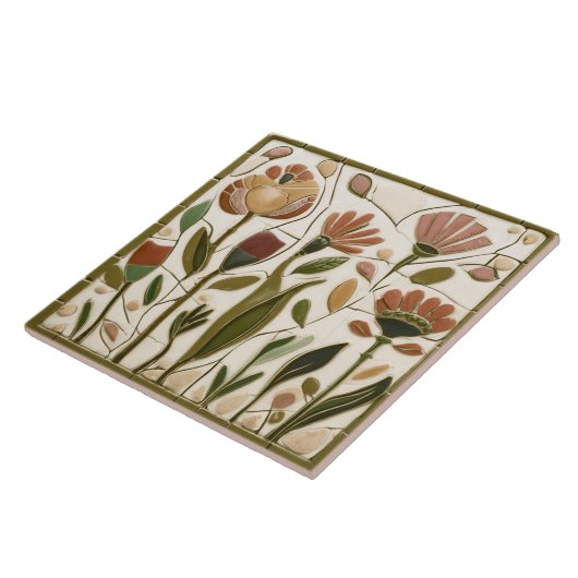 Whimsischer Herbst Florale Blume Fliese (Seite)