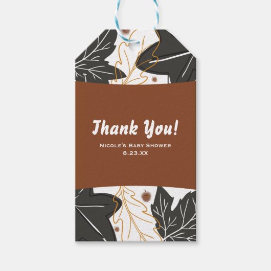 Whimsischer Herbst Herbstlaub & Acorns Gefallen Geschenkanhänger (Vorderseite)