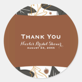 Whimsischer Herbst Herbstlaub & Acorns Gefallen Runder Aufkleber