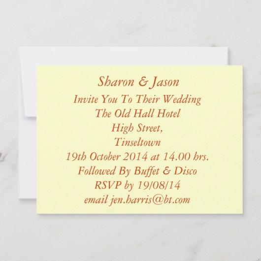 Whimsischer Herbst Rustikale Blume Bouquet Einladung (Rückseite)