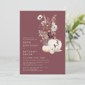 Whimsischer HerbstflorGeburtstagsparty Einladung (Stehend Vorderseite)