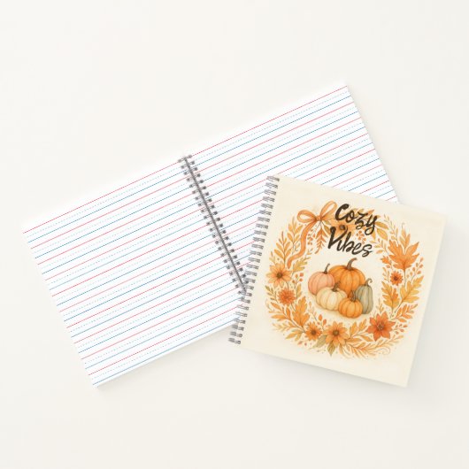 Whimsischer Herbstkranz mit Pumpkins - Boho Fall Notizblock (Innenseite)