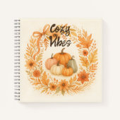 Whimsischer Herbstkranz mit Pumpkins - Boho Fall Notizblock (Vorderseite)