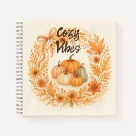 Whimsischer Herbstkranz mit Pumpkins - Boho Fall Notizblock