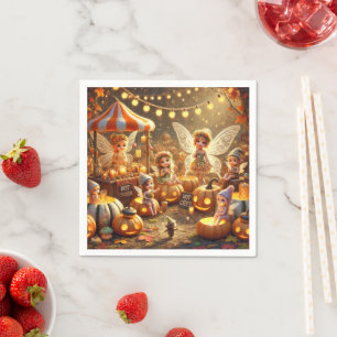 Whimsischer Herbstkürbismarkt Enttäuschung Serviette