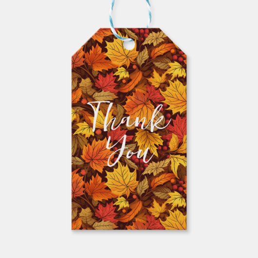 Whimsischer Herbstlaub Geschenkanhänger (Vorderseite)