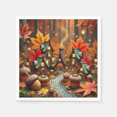 Whimsischer Herbstmärchen Dorf dekoupage Serviette (Vorderseite)