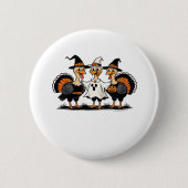 Whimsischer Herbstpatchwork Pumpkin Cosy Fall Flor Button (Vorderseite)