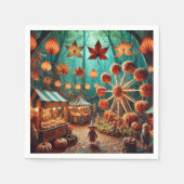 Whimsischer Herbstwald Karneval Dekoupage Napkins Serviette (Vorderseite)