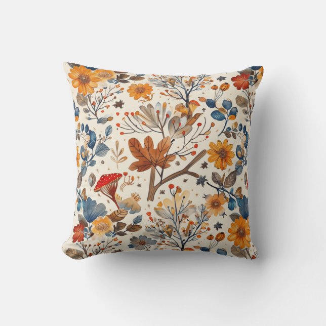 Whimsischer Herbstwirbel Kissen (Vorderseite)