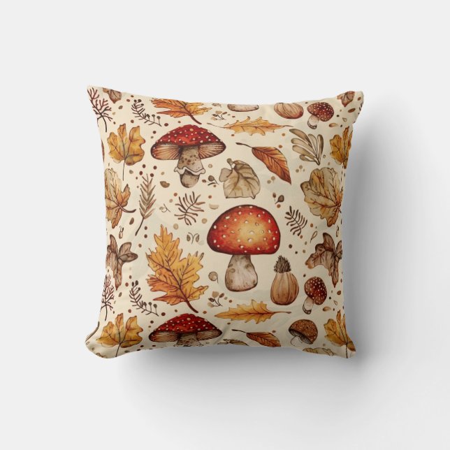 Whimsischer Herbstwirbel Kissen (Vorderseite)