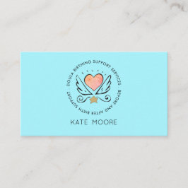Whimsischer Herzflügel Doula oder Hebamme Geburtsh Visitenkarte