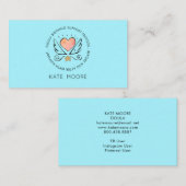 Whimsischer Herzflügel Doula oder Hebamme Geburtsh Visitenkarte (Vorne/Hinten)