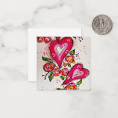 Whimsischer Herzklopfenkarte Mitteilungskarte (Vorderseite/Rückseite Beispiel)