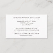 Whimsischer Honigbienenhalter Visitenkarte (Rückseite)