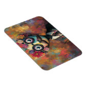 Whimsischer Humanoid mit großen Augen und Blumenha Magnet (Rechte Seite)