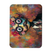 Whimsischer Humanoid mit großen Augen und Blumenha Magnet (Vertikal)