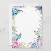 Whimsischer Hummingbirds mit Hydrangeas Geburtstag Einladung (Rückseite)