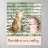 Whimsischer Igel & Bibertanzposter Poster (Vorne)