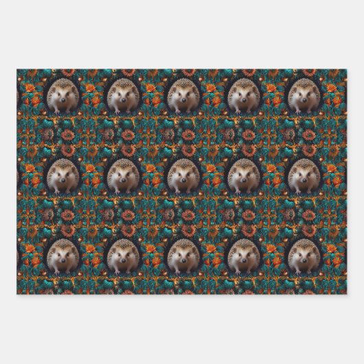 Whimsischer Igel Geschenkpapier Set (Vorderseite 2)