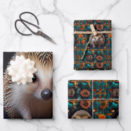 Whimsischer Igel Geschenkpapier Set