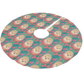 Whimsischer Igel Haven Polyester Weihnachtsbaumdecke (Schrägansicht)