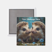 Whimsischer Igel in der Liebe Magnet (Vorderseite/Rückseite)