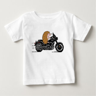 Whimsischer Igel mit einem Motorrad Baby T-shirt
