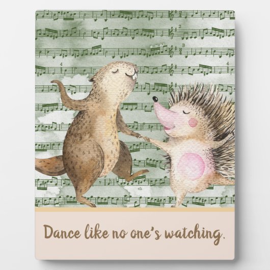 Whimsischer Igel und Biber-Tanztablette Fotoplatte (Vorderseite)