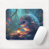 Whimsischer Igel und Laterne im verzauberten Wald Mousepad (Mit Mouse)