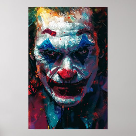 Whimsischer Joker Lächeln Wiederholtes Muster Post Poster (Vorne)