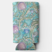 Whimsischer Jugendstil Mit Monogramm Selters Dosenkühler (Rückseite)