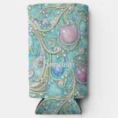 Whimsischer Jugendstil Mit Monogramm Selters Dosenkühler (Vorderseite)