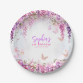 Whimsischer Kindergeburtstag Floral Wisteria Butte Pappteller (Vorderseite)