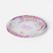 Whimsischer Kindergeburtstag Floral Wisteria Butte Pappteller (Schrägansicht)