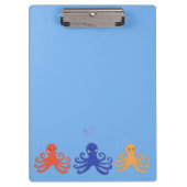 Whimsischer Krake Klemmbrett (Vorderseite)