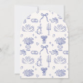 Whimsischer Kronleuchter, von der Hand in Arkaden Einladung (Rückseite)