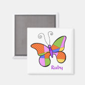 Whimsischer Kubismus Butterfly Magnet (Vorderseite/Rückseite)