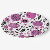 Whimsischer Kürbis Erntedank Abendessen Pappteller (Schrägansicht)