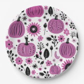 Whimsischer Kürbis Erntedank Abendessen Pappteller (Vorderseite)
