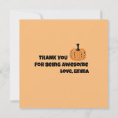 Whimsischer Kürbis und Fall Blume personalisiert Dankeskarte (Rückseite)