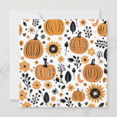 Whimsischer Kürbis und Fall Blume personalisiert Dankeskarte (Vorderseite)