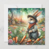 Whimsischer Landgarten Bunny Oster Feiertagskarte (Vorderseite)