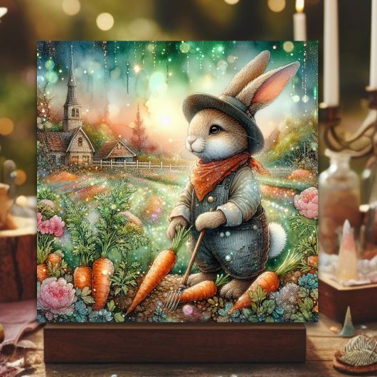 Whimsischer Landgarten Bunny Oster Feiertagskarte