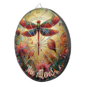 Whimsischer Libellenfliege Abstrakt Personalisiert Dartscheibe (Vorderseite rechts)