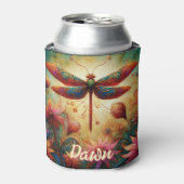 Whimsischer Libellenfliege Abstrakt Personalisiert Dosenkühler (Kanne Vorderseite)