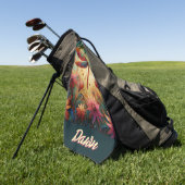 Whimsischer Libellenfliege Abstrakt Personalisiert Golfhandtuch (Gras)