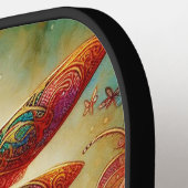 Whimsischer Libellenfliege Abstrakt Personalisiert Pickleball Schläger (Linke Seite)