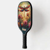 Whimsischer Libellenfliege Abstrakt Personalisiert Pickleball Schläger (Links)